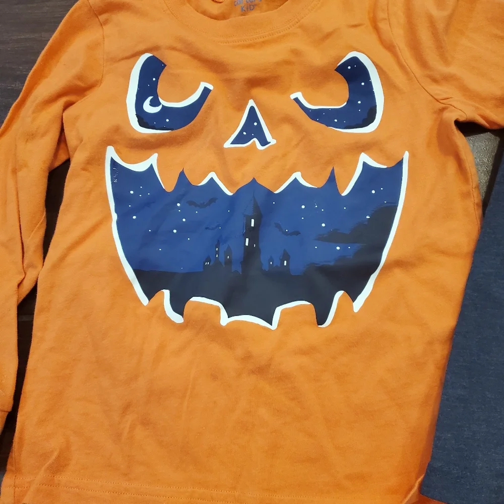 Halloween long sleeve shirts size 6 boys or girls one is carters one jumping bea